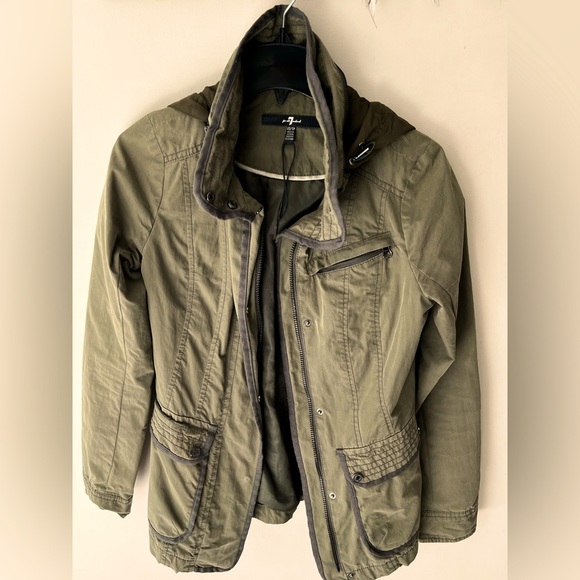7 for all mankind army green spring jacket - Picture 5 of 7